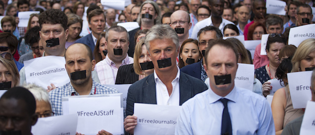 Protests Against The Jailed Al-Jazeera Journalists